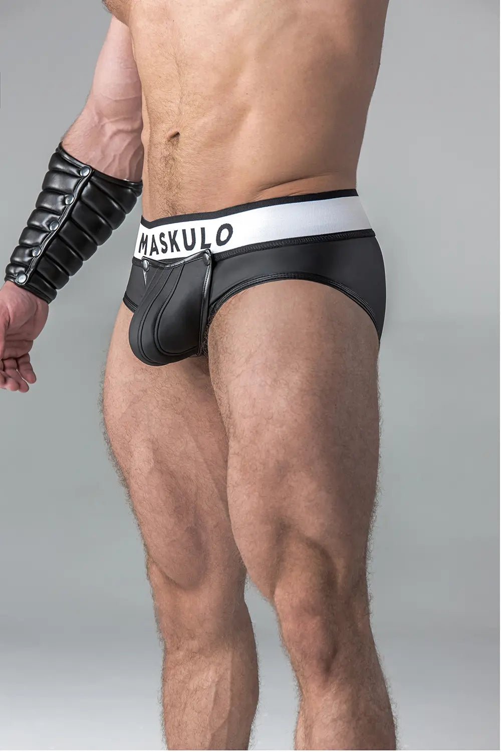Armored. Rubber look Briefs. Detachable Pouch. Black - Maskulo - MBR108-Y1 - Maskulo EU Global Online Store