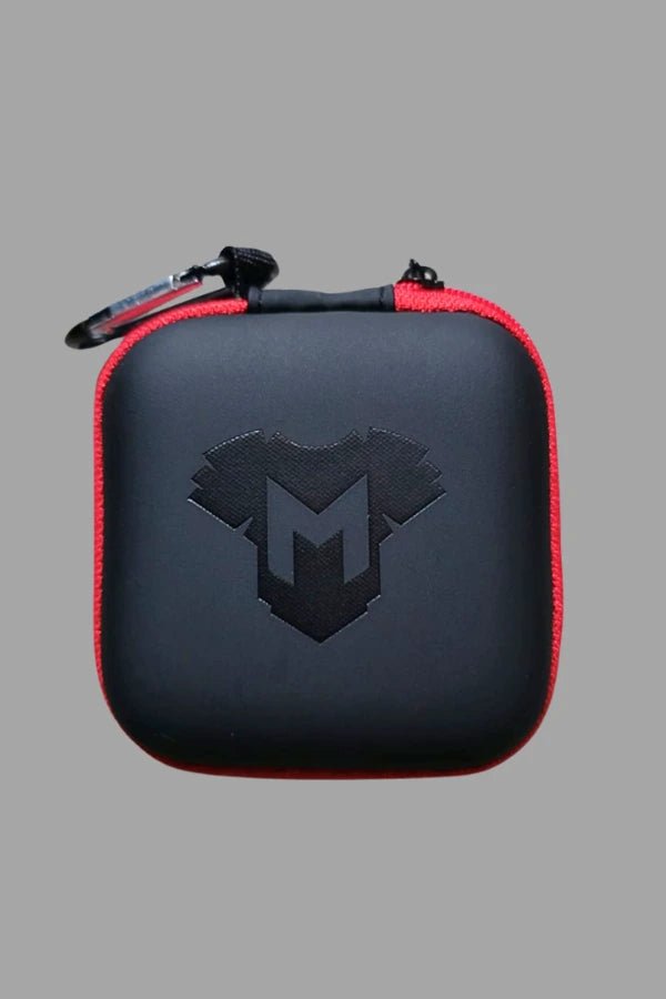 Black and Red Mini Zip-Case with Carabiner by Maskulo, an EVA accessory for cock rings, from the human rights activist-owned brand