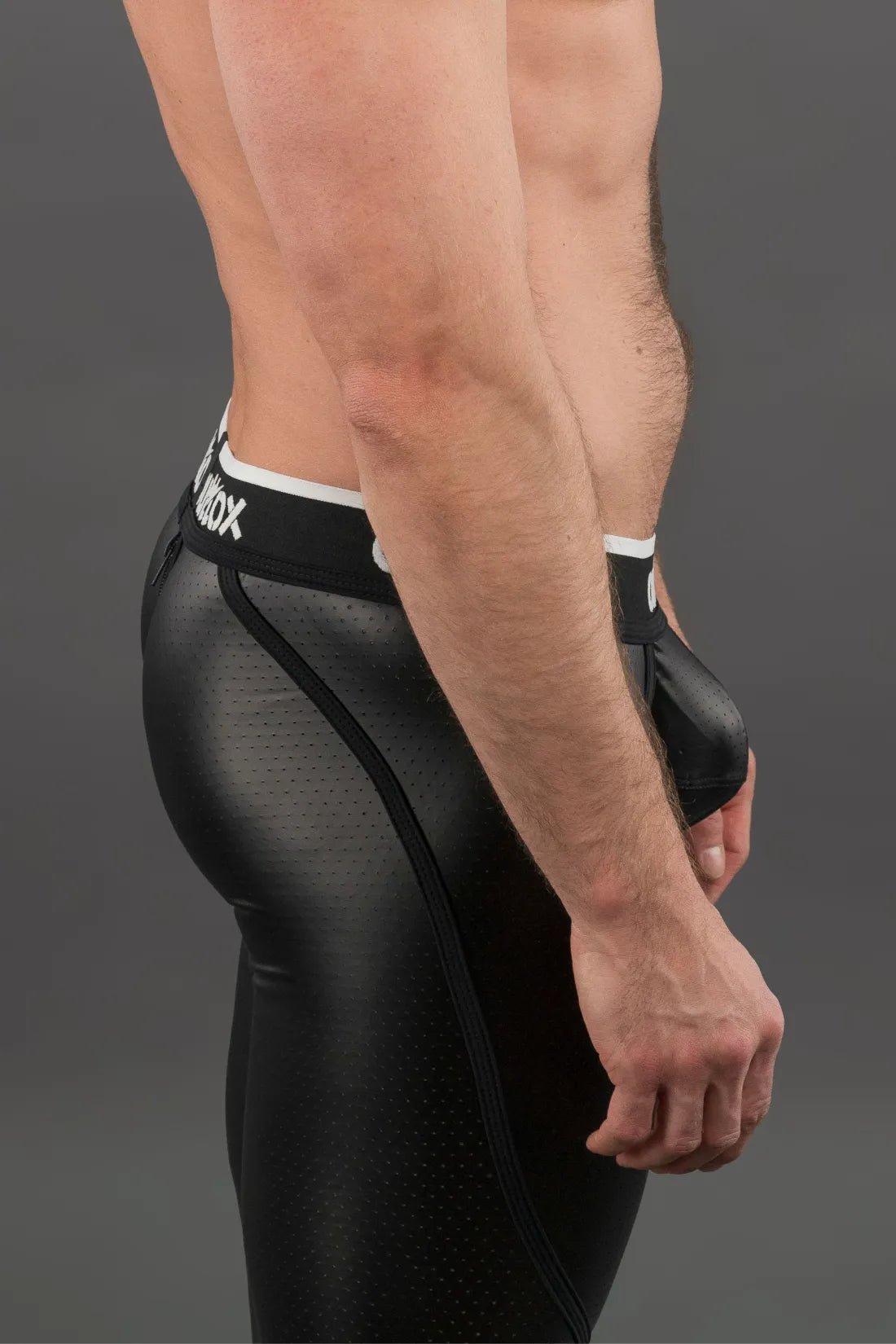 Outtox. Zippered Rear Leggings with Snap Codpiece. Black - Outtox - XLG106 - Y1 - Maskulo EU Global Online Store