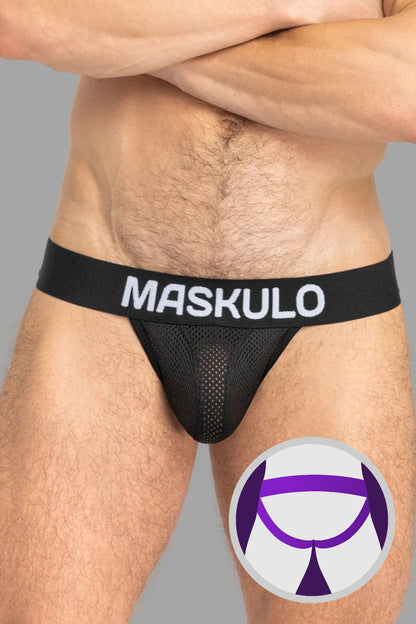 FISHER Jock mit Mesh und BULGE-IN. Schwarz