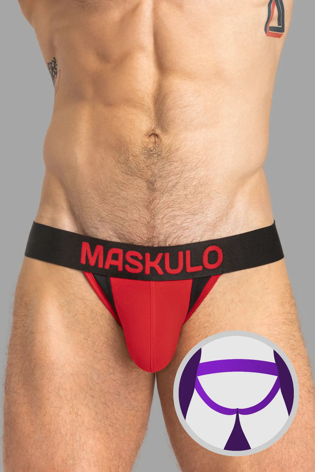 Capitán-A Jock O-INSIDE-POUCH. Rojo+Negro