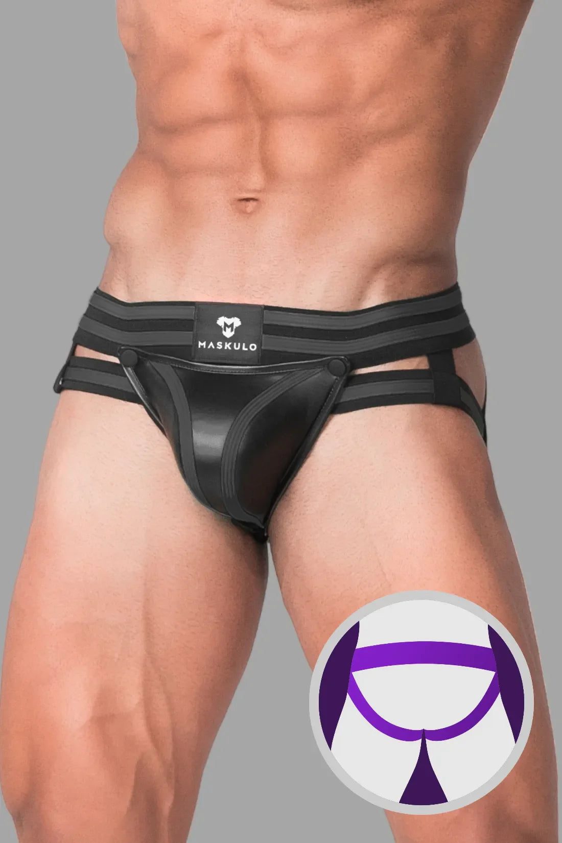 Youngero Generation Y. Herren Jock. Codpiece. Schwarz