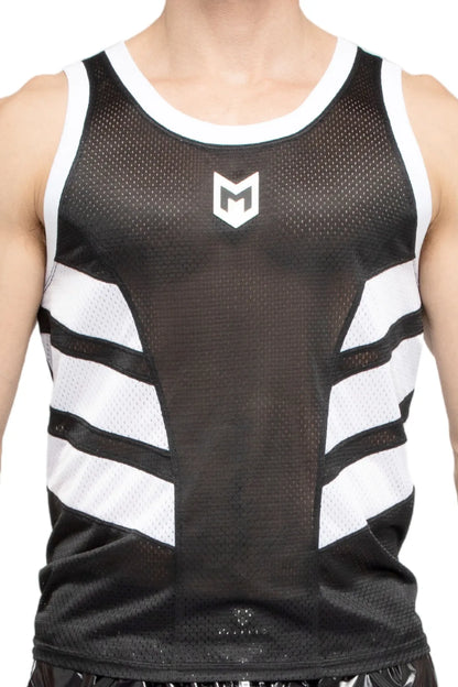 Schedela. Mesh-tanktop. Zwart+Wit