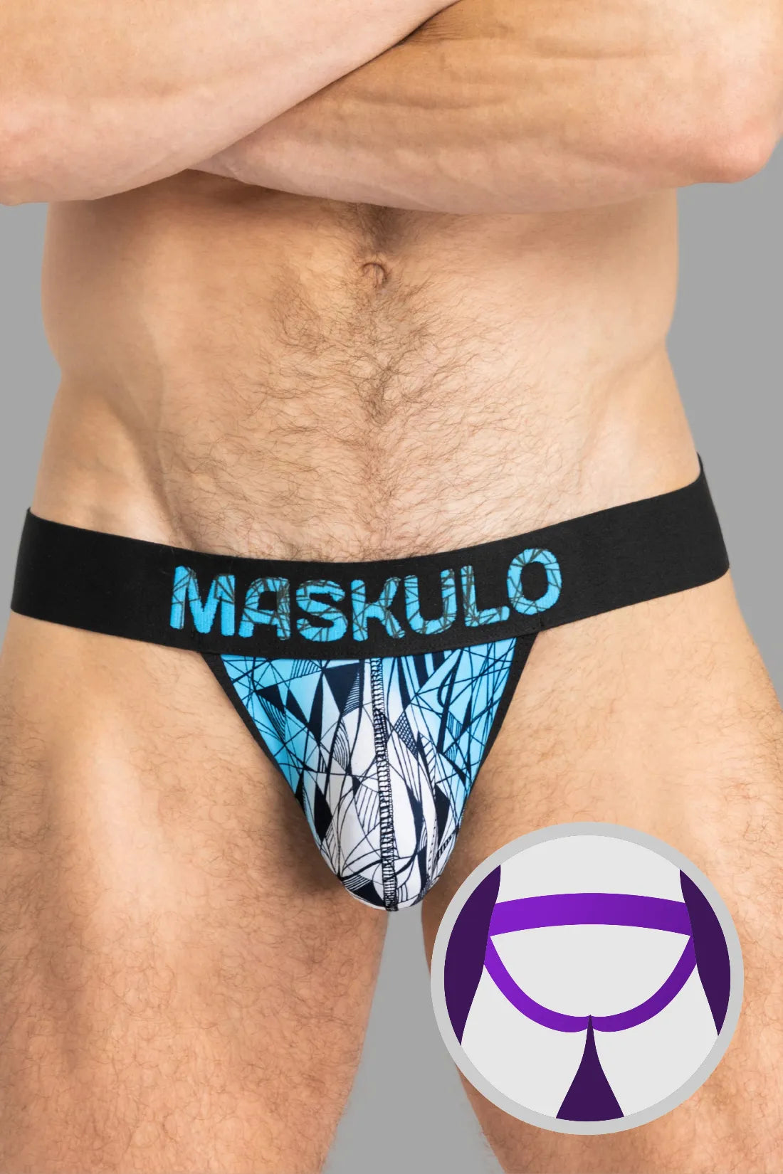 ARMOR Jock met ART-X-effect. Zwart+Blauw