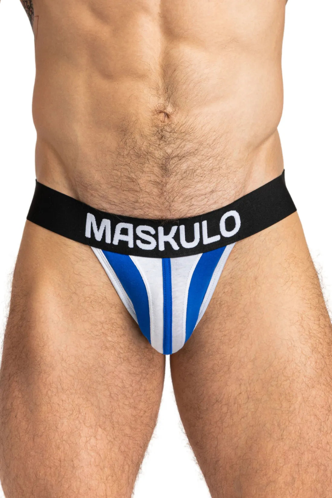 TIGER Jock mit POUCH-SNAP. Weiß und Blau