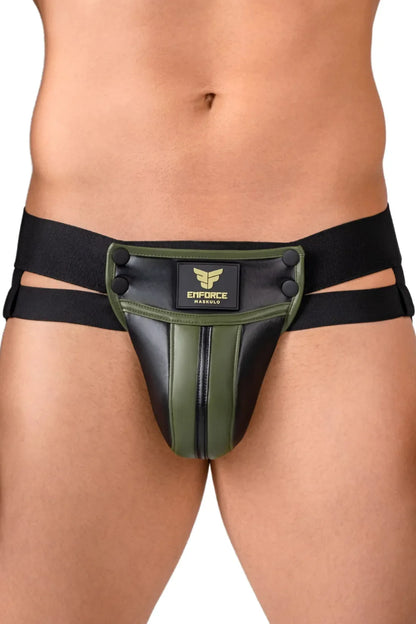 EnForce. Taille-hoge Codpiece Jock. Zwart