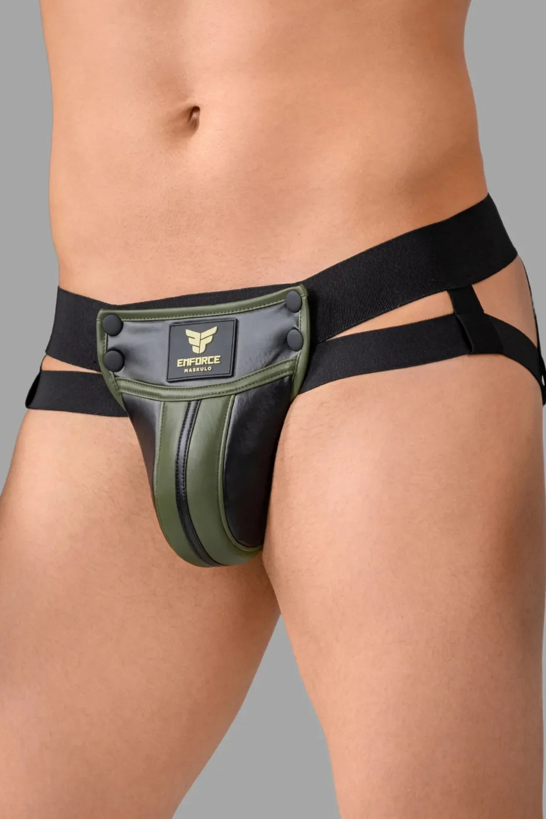 EnForce. Taille-hoge Codpiece Jock. Zwart