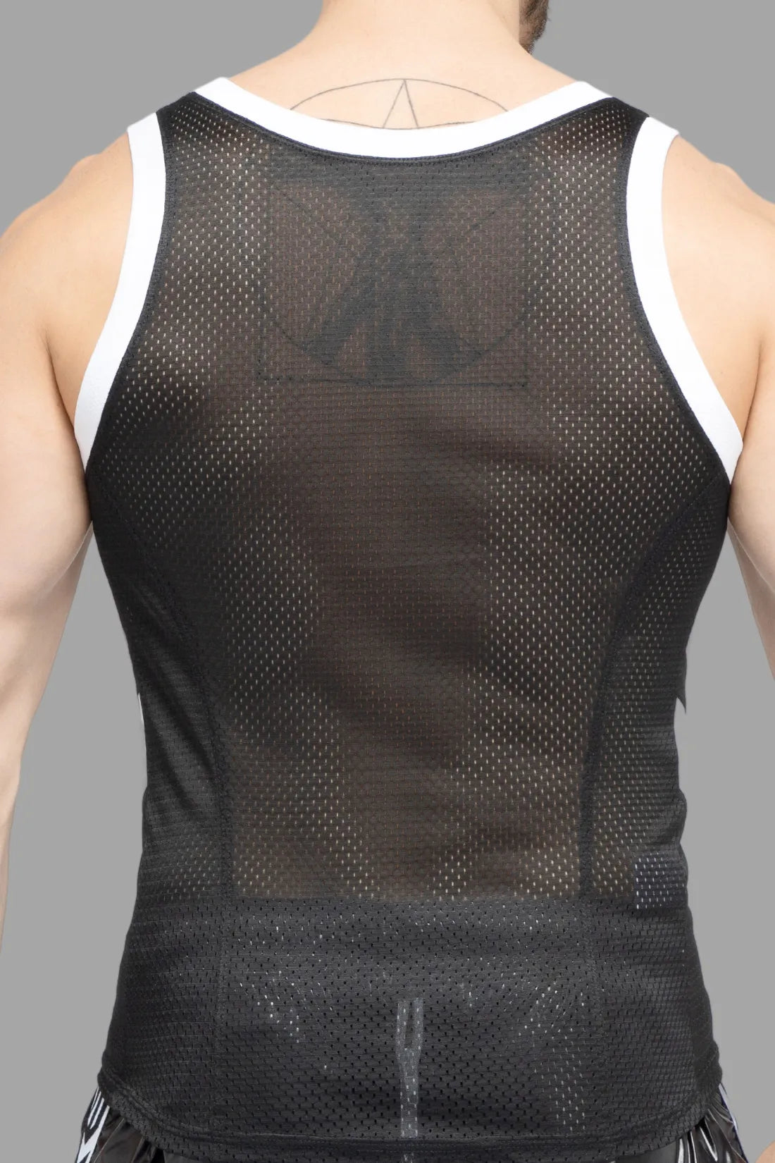 Schedela. Mesh-tanktop. Zwart+Wit