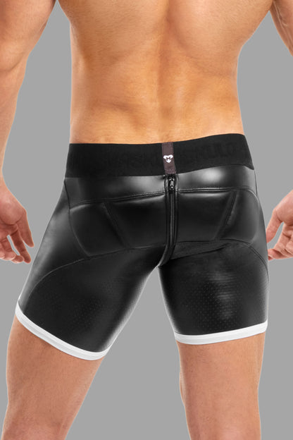 Basic Shorts mit Polstern. Reißverschluss hinten. Schwarz+Weiß