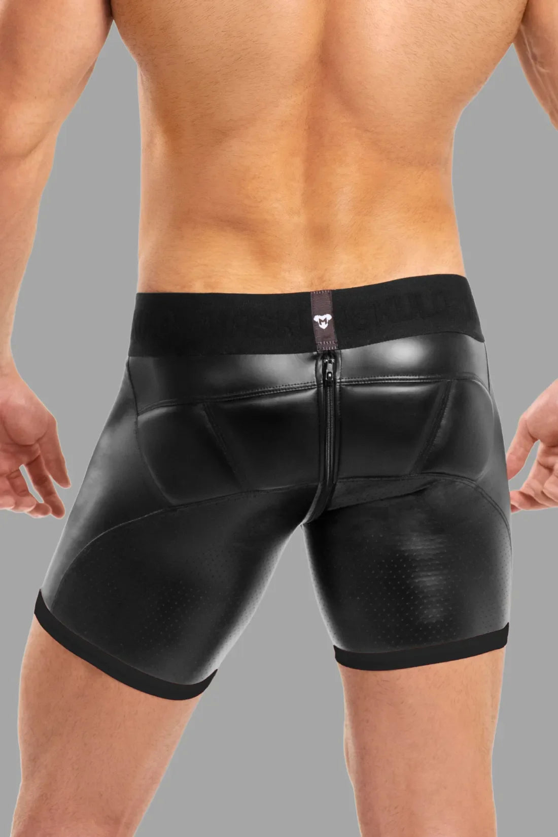 Basic Shorts with Pads. Zippered rear. Black