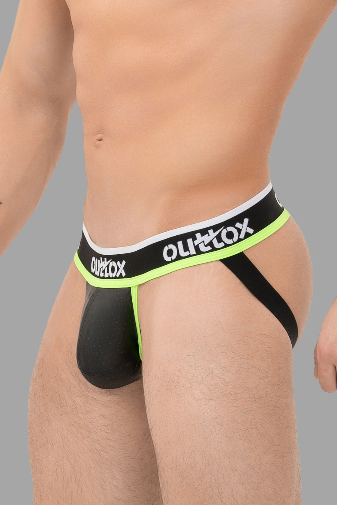 Outtox. Jock with Snap Codpiece. Black+Green &