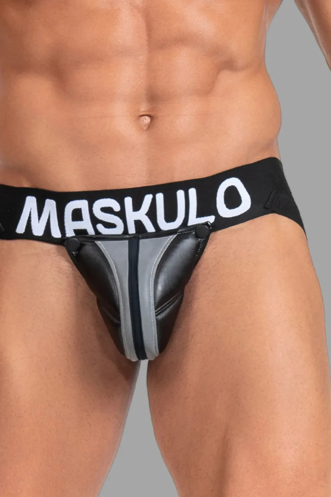 Jock « Big Bulge ». Noir et gris « Reflective Light »