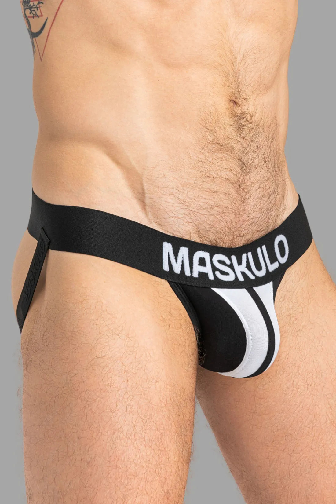 TIGER Jock met POUCH-SNAP. Zwart+Wit