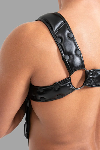 Body Harness with Push-up Effect. Black and Red