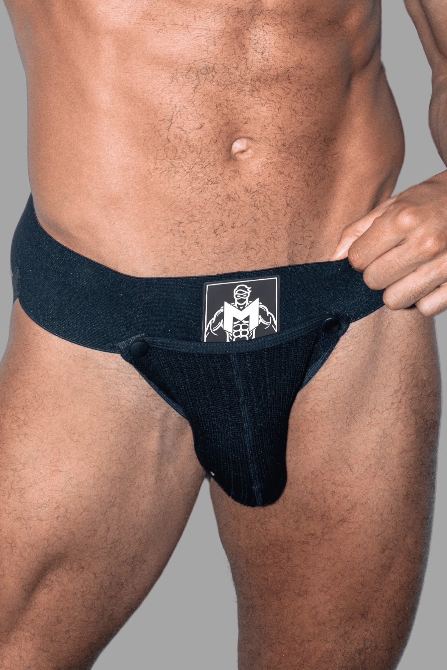 Frank Cyclone. Jockstrap mit abnehmbarem Beutel. Schwarz