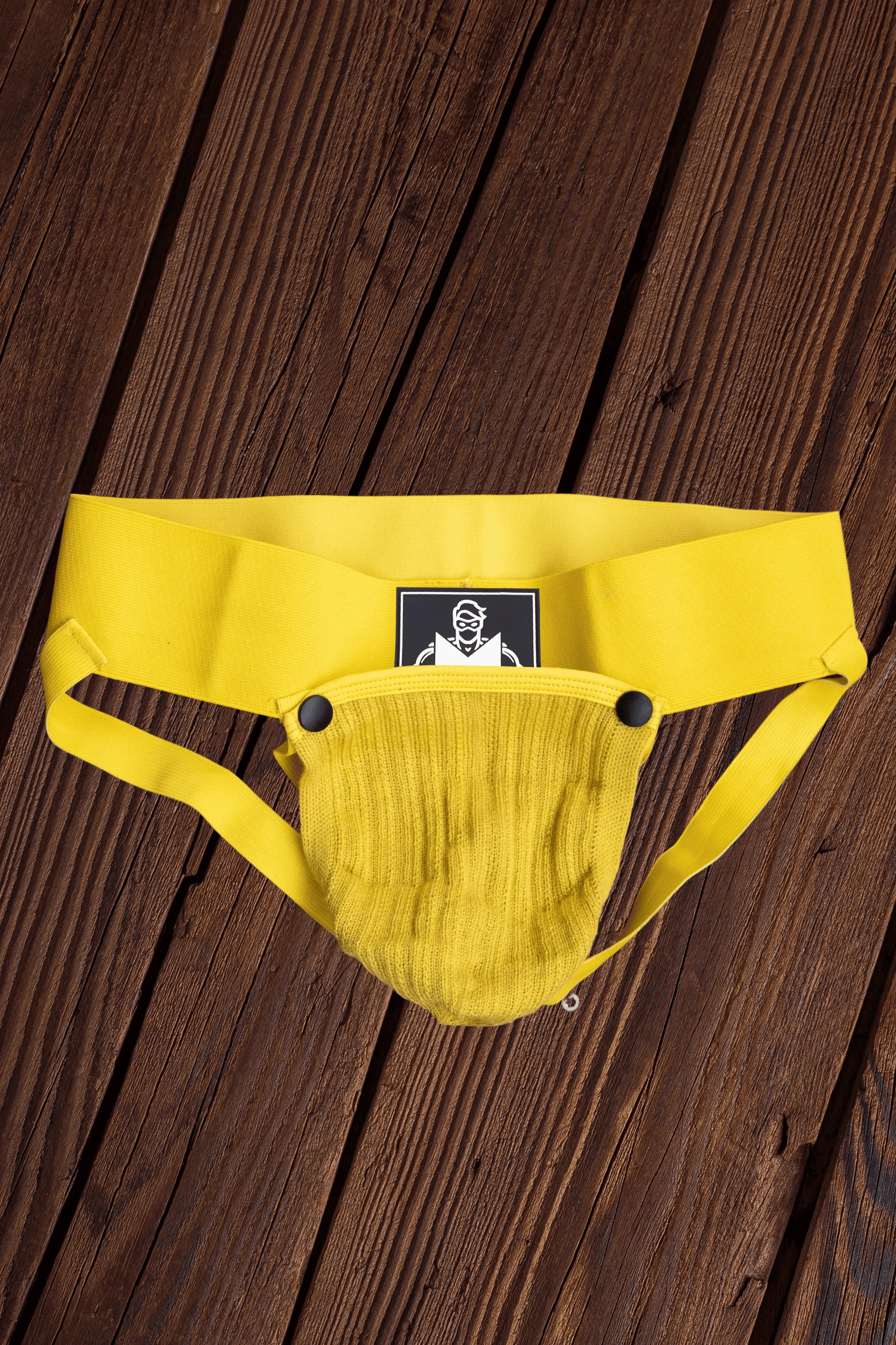 Brad Cyclone. Jockstrap con Bolsillo Desmontable. Amarillo