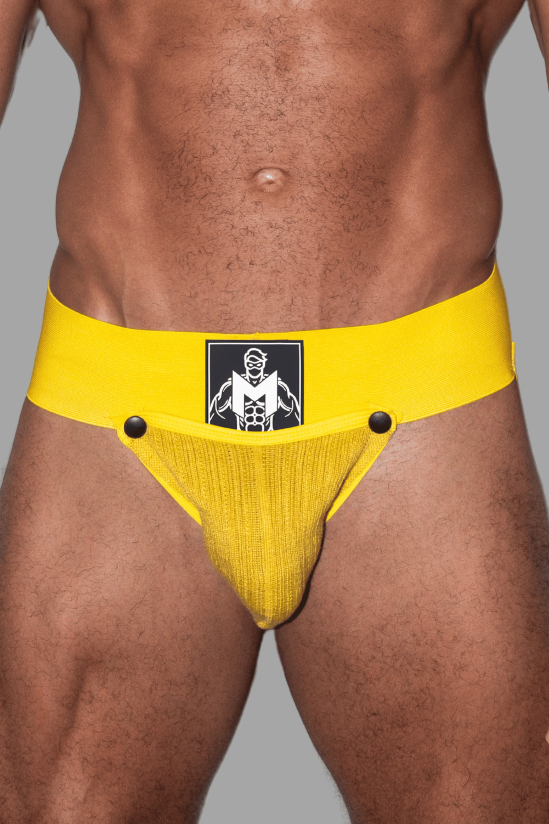 Brad Cyclone. Jockstrap mit abnehmbarem Beutel. Gelb