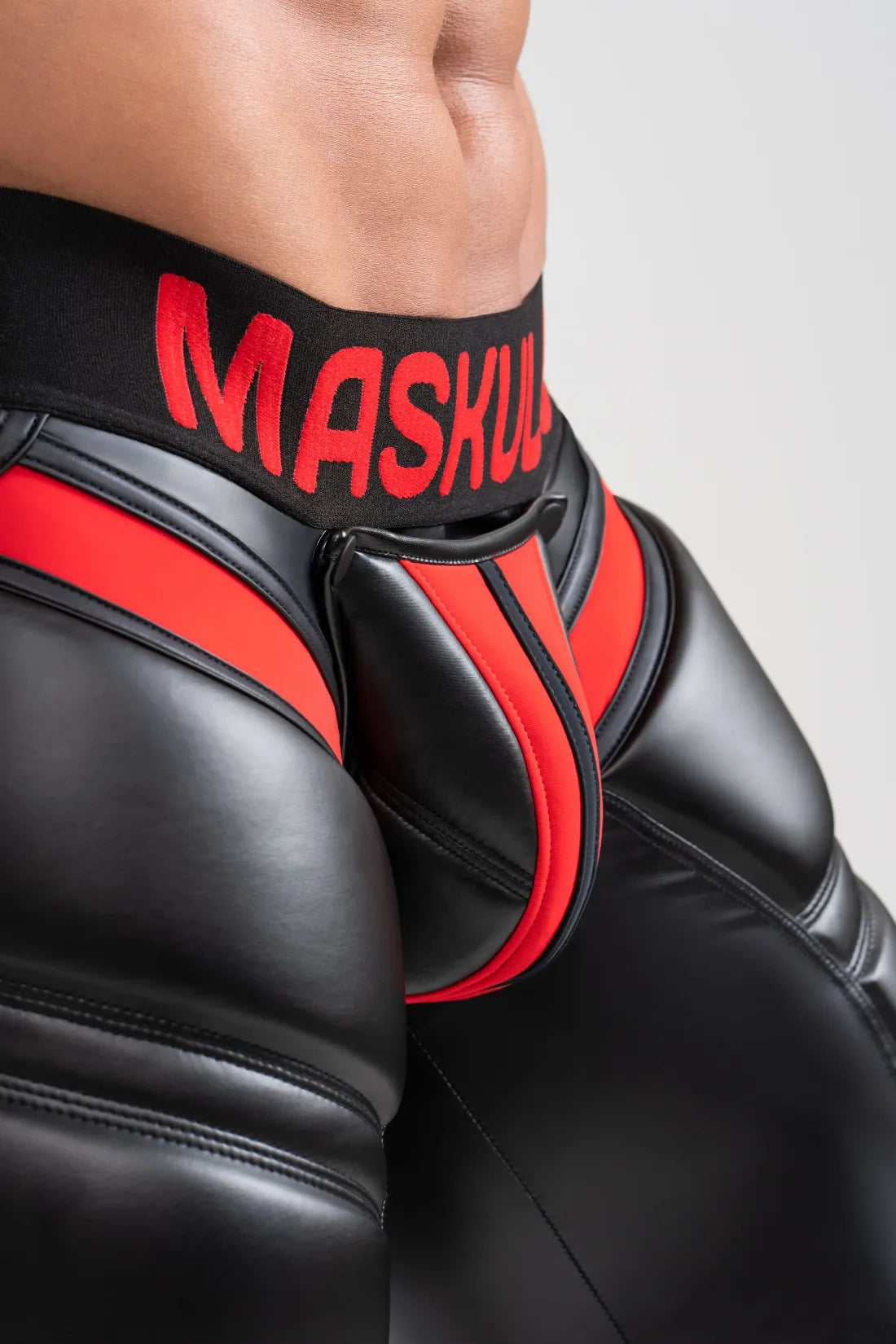 Leggings « Big Bulge ». Noir et rouge