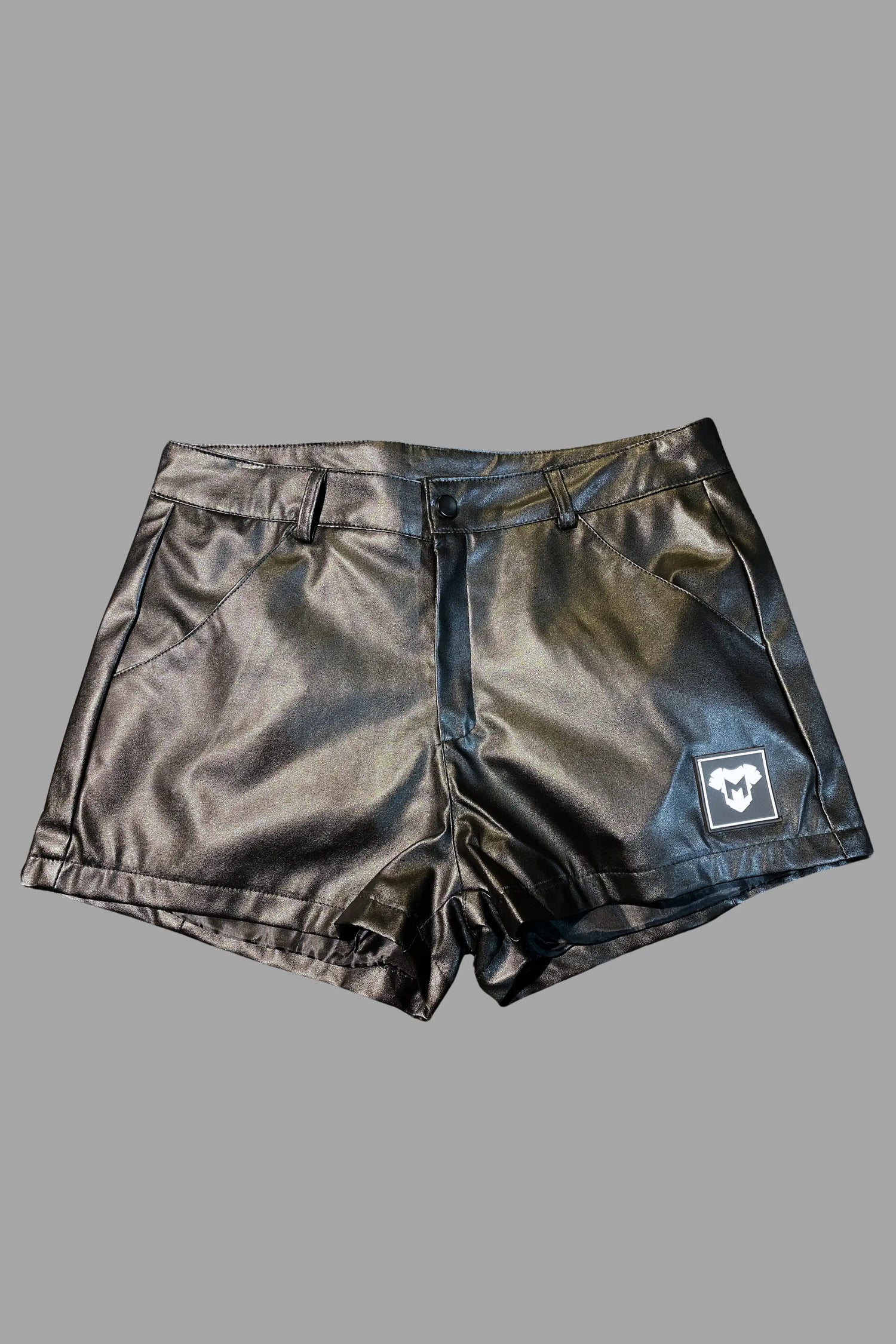 Kane Leatherbud PU Leather Shorts &quot;Jeans Style&quot;. Black