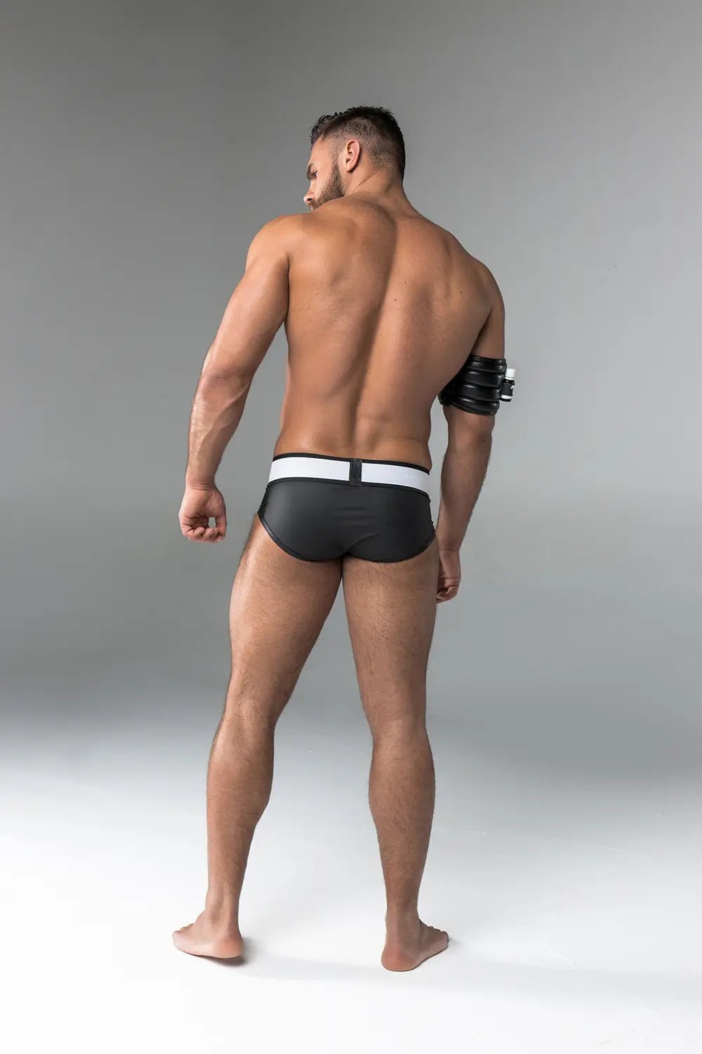 Armored. Rubber look Briefs. Detachable Pouch. Black - Maskulo - MBR108-Y1 - Maskulo EU Global Online Store