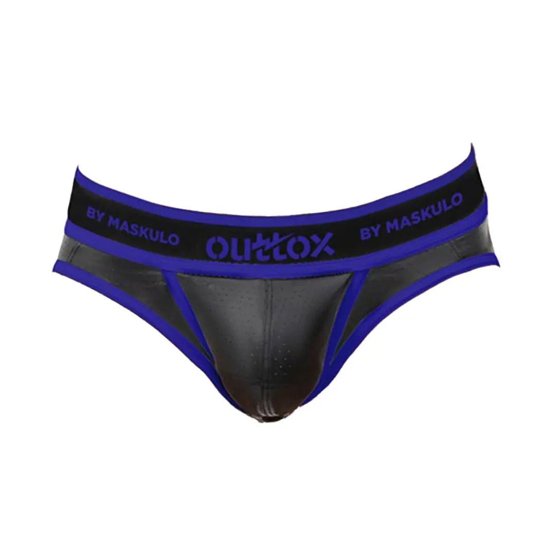 Blue Outtox Maskulo Open Rear Briefs with Snap Codpiece, size M, from Maskulo Global Store (EU). Men&