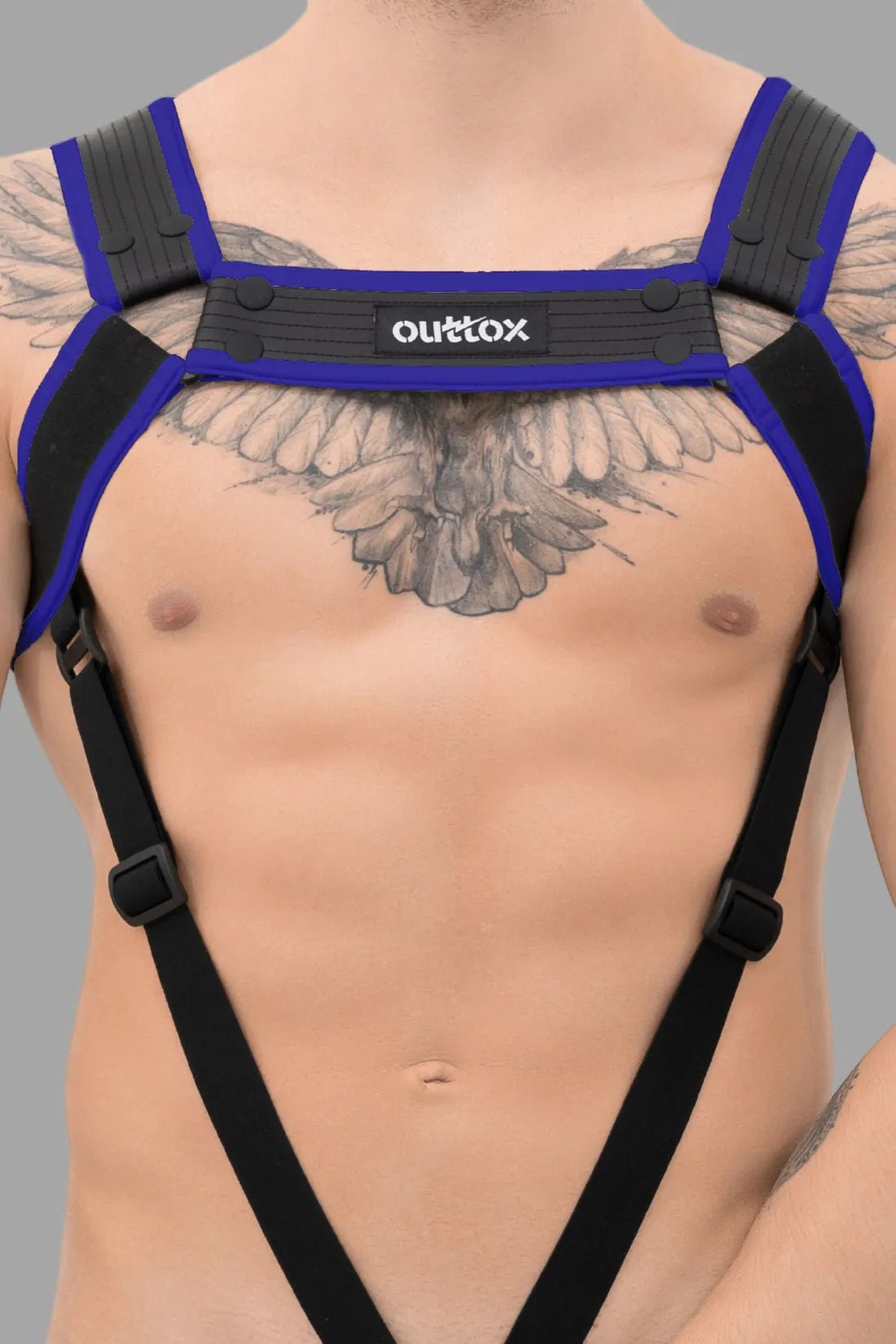 Outtox. Body Harness with Snaps. Black and Blue - Outtox - XHR116 - Y2 - Maskulo Global (EU) Store