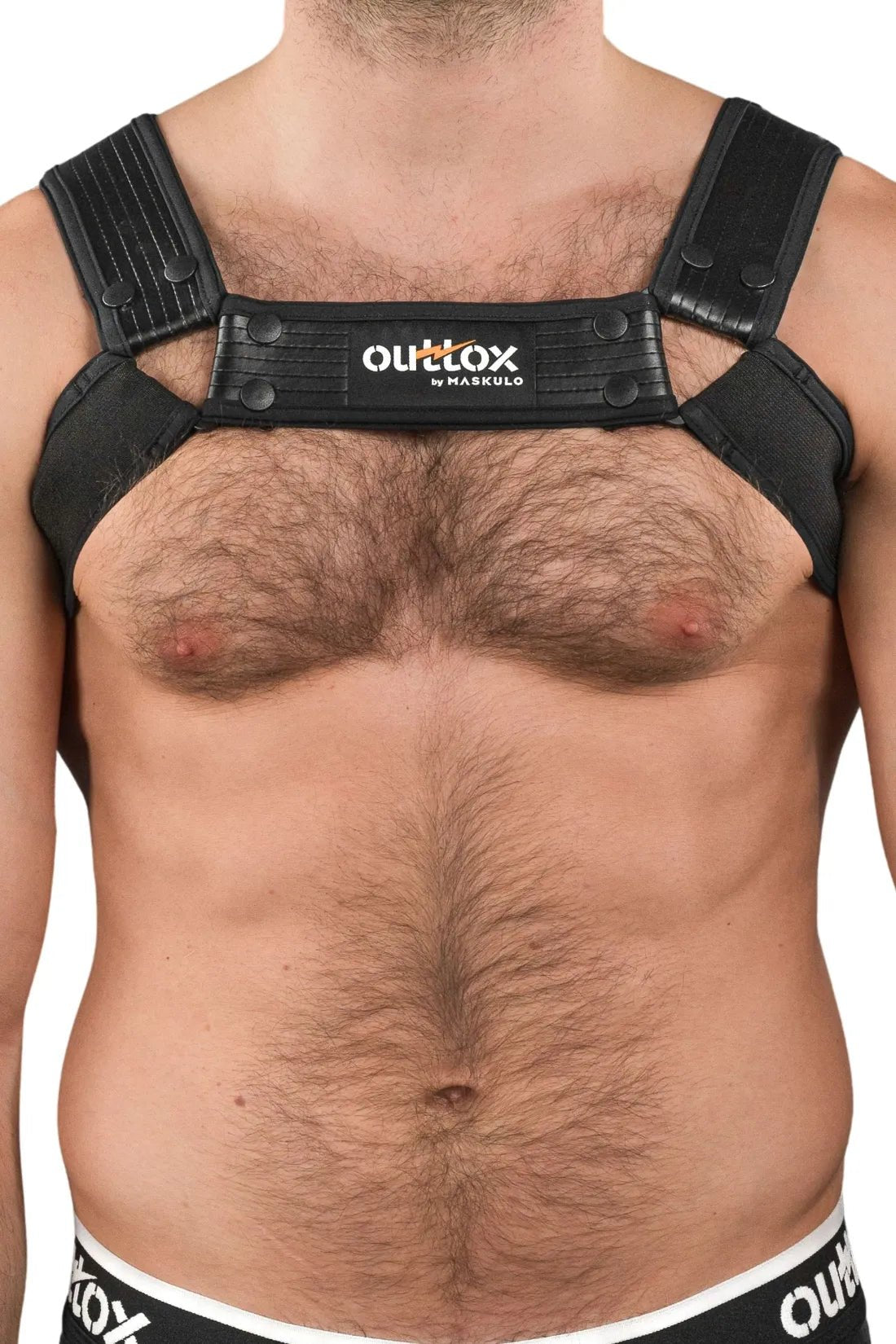 Outtox by Maskulo. Bulldog Harness with Snaps. Black - Outtox - XHR119 - Y1 - Maskulo Global (EU) Store