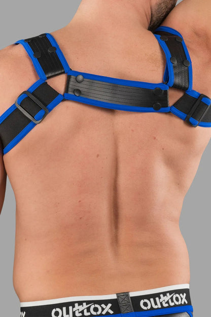 Outtox by Maskulo. Body Harness with Snaps. Black and Blue - Outtox - XHR123 - Y1 - Maskulo Global (EU) Store