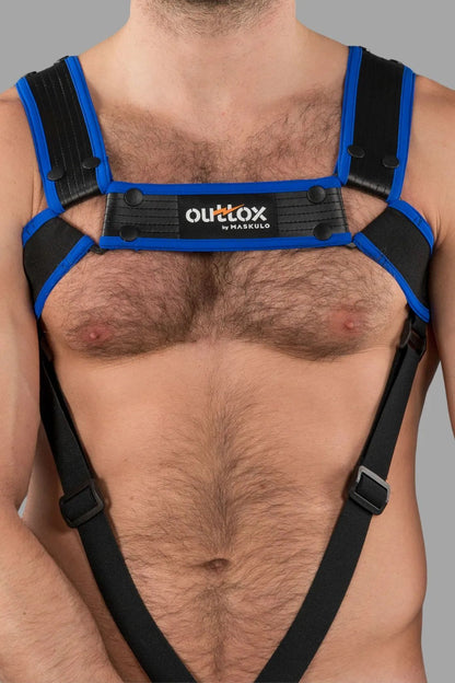 Outtox by Maskulo. Body Harness with Snaps. Black and Blue - Outtox - XHR123 - Y1 - Maskulo Global (EU) Store