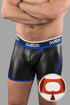 Outtox. Open Rear Shorts with Snap Codpiece. Black and Blue - Outtox - XSH108 - Y2 - Maskulo Global (EU) Store