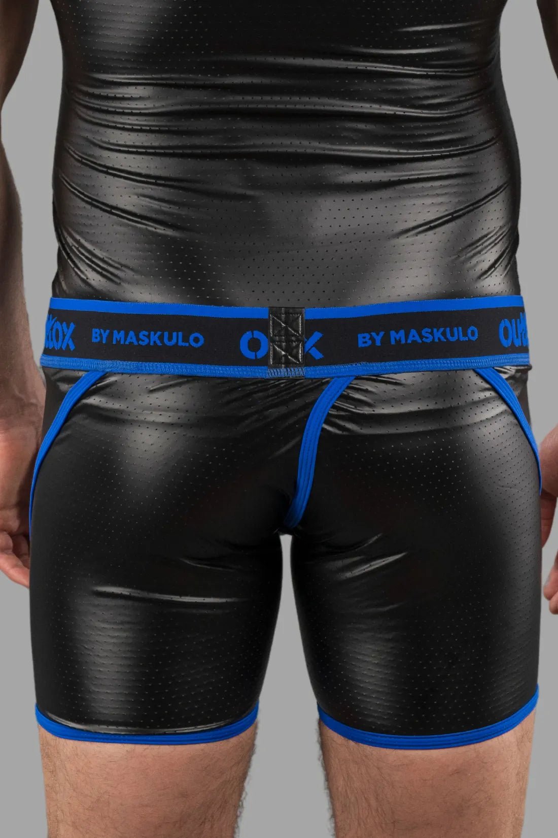 Outtox by Maskulo. Wrapped Rear Shorts with Snap Codpiece. Blue - Outtox - XSH114 - Y2 - Maskulo Global (EU) Store