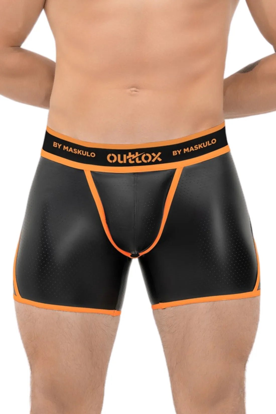 Outtox by Maskulo. Open Rear Shorts with Snap Codpiece. Orange - Outtox - XSH118 - Y1 - Maskulo Global (EU) Store