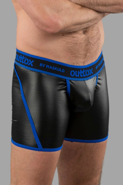 Outtox by Maskulo. Open Rear Shorts. Codpiece. Black and Blue - Outtox - XSH119 - Y1 - Maskulo Global (EU) Store