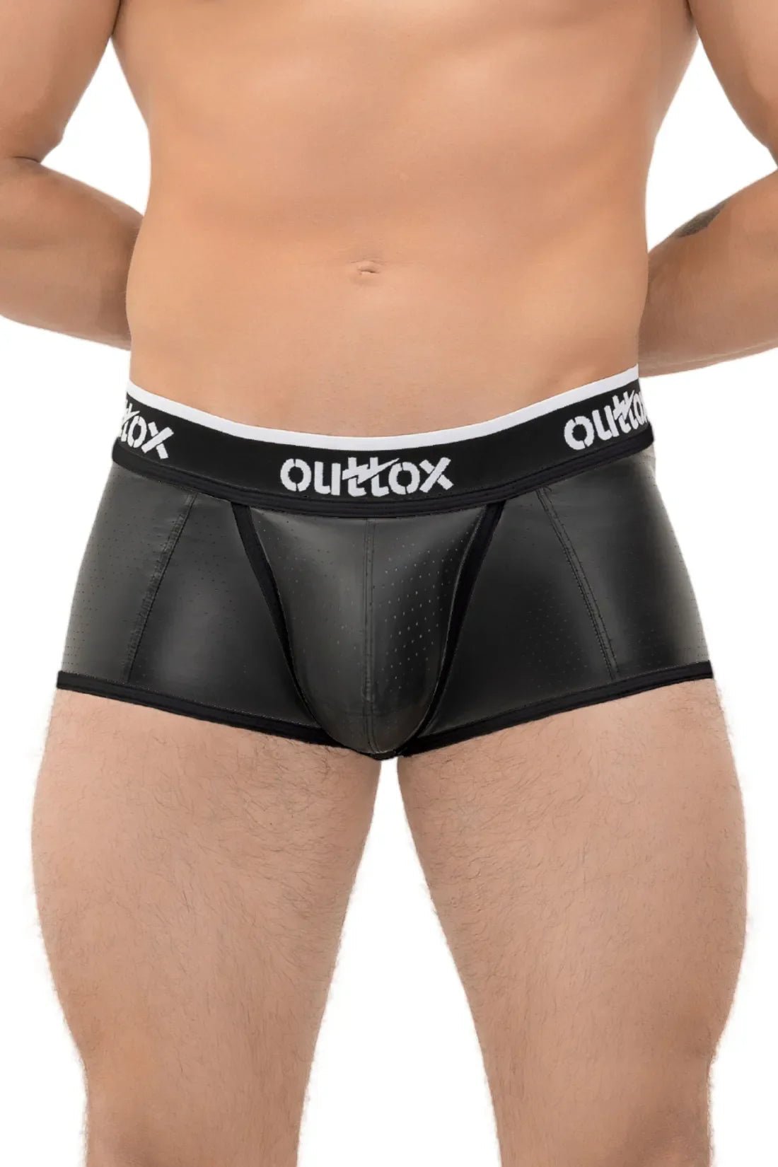 Outtox. Open Rear Trunk Shorts with Snap Codpiece. Black - Outtox - XTR107 - Y2 - Maskulo Global (EU) Store