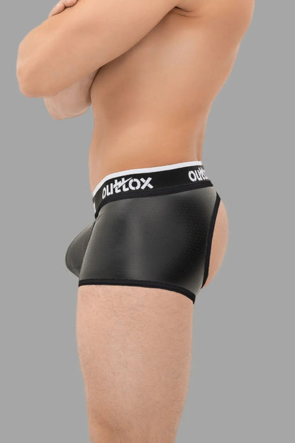 Outtox. Open Rear Trunk Shorts with Snap Codpiece. Black - Outtox - XTR107 - Y2 - Maskulo Global (EU) Store