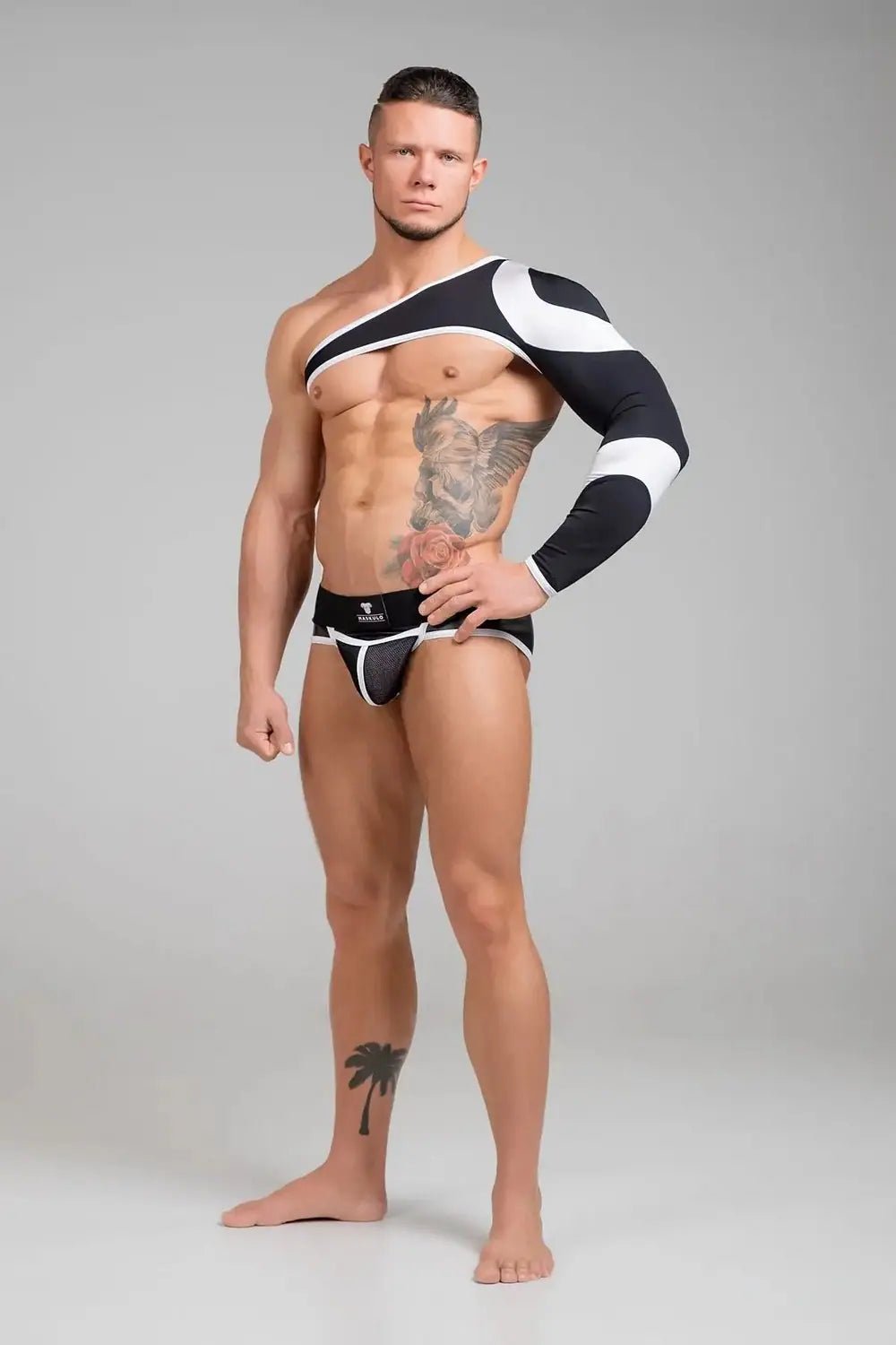 Youngero. Asymmetrical Long - Sleeved Crop Top. White Neon - Maskulo - MTP152-Y1 - Maskulo EU Global Online Store