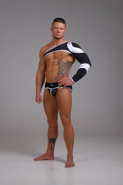 Youngero. Asymmetrical Long - Sleeved Crop Top. White Neon - Maskulo - MTP152-Y1 - Maskulo EU Global Online Store