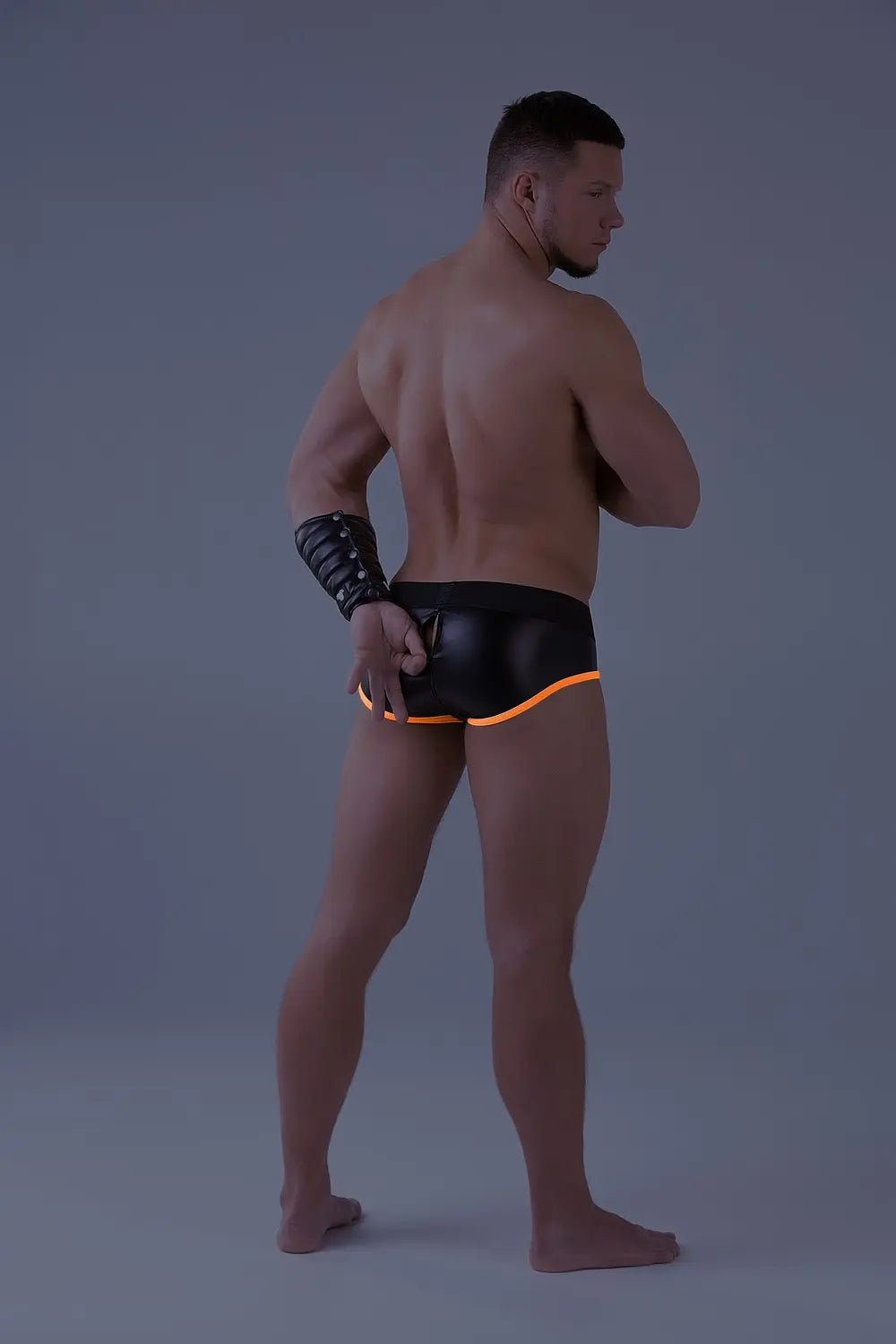 Youngero. Briefs. Mesh Codpiece. Zippered Rear. Orange Neon - Maskulo - MBR161-Y1 - Maskulo EU Global Online Store