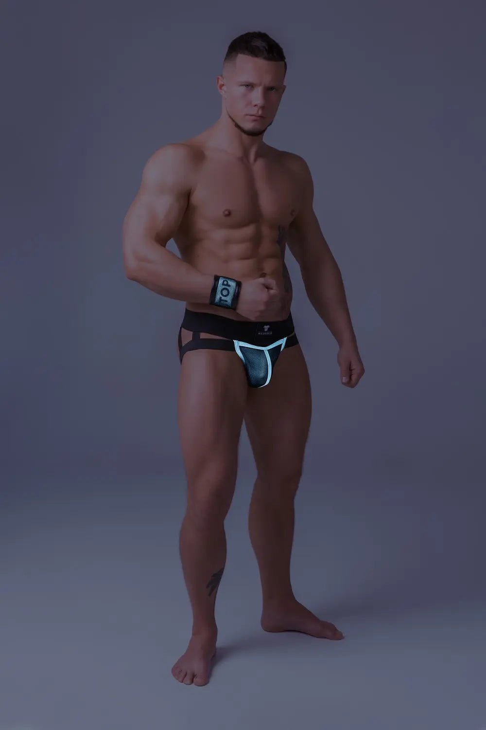 Youngero. Jockstraps. Mesh Codpiece. White Neon - Maskulo - MJS166-Y1 - Maskulo EU Global Online Store