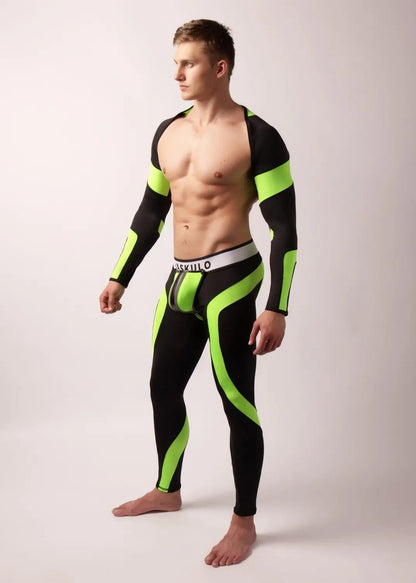 Youngero. Leggings with codpiece. Open Rear. Green Neon - Maskulo - MLG144-Y1 - Maskulo EU Global Online Store
