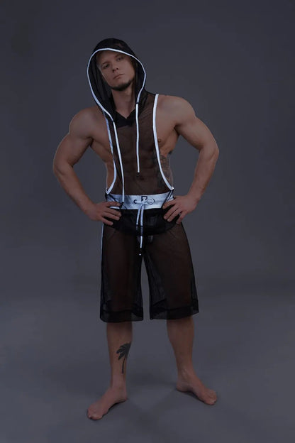 Youngero. Sleeveless Mesh Hoodie. White - Maskulo - MTP166-Y1 - Maskulo EU Global Online Store